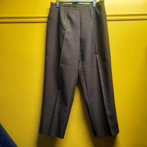 Vtg Halmode Chocolate Brown Linen like dress slacks 20W